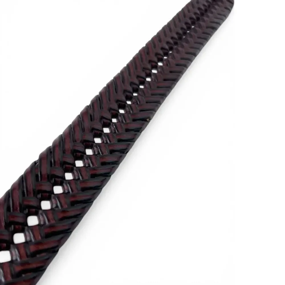 Tommy Hilfiger Braided Belt Faux Leather in Brown Woven Casual Classic Men's 38W